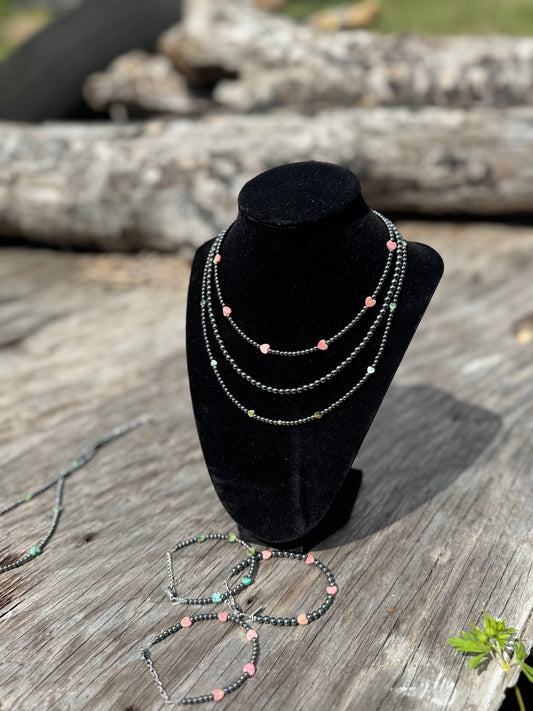 16” Pink Heart Necklace