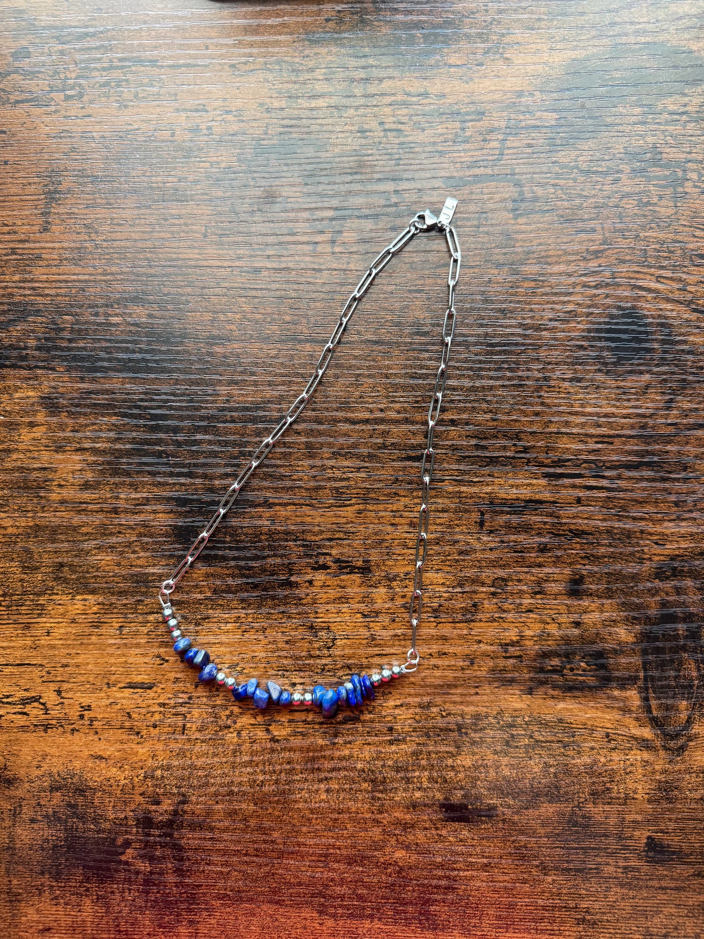 Blue Lapis Bar Necklace