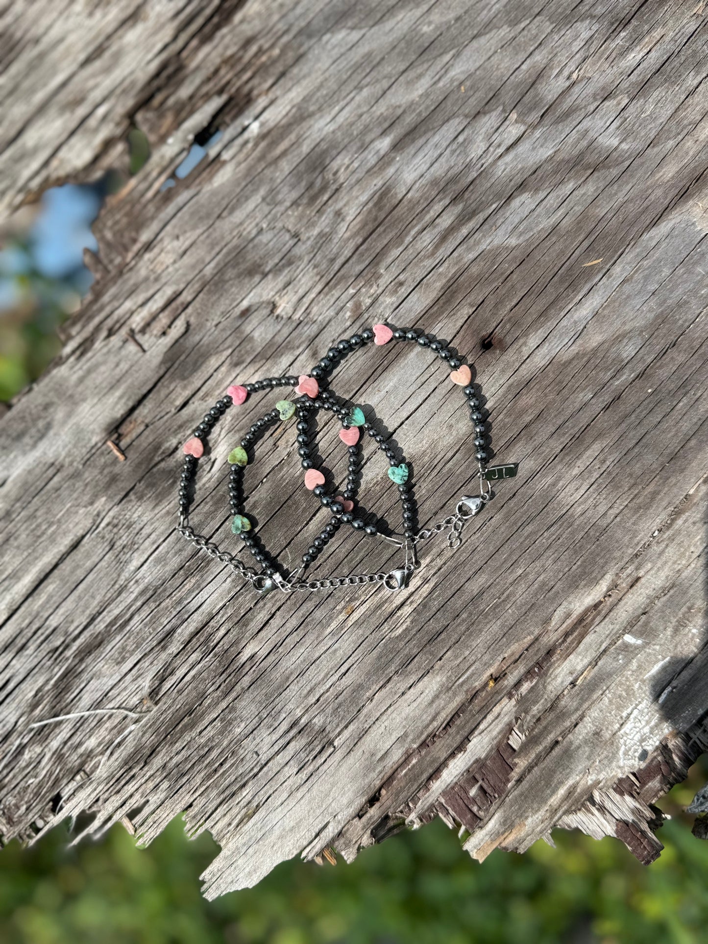 4mm Pink Heart Bracelet