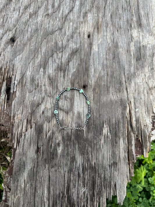 African Turquoise Heart Bracelet