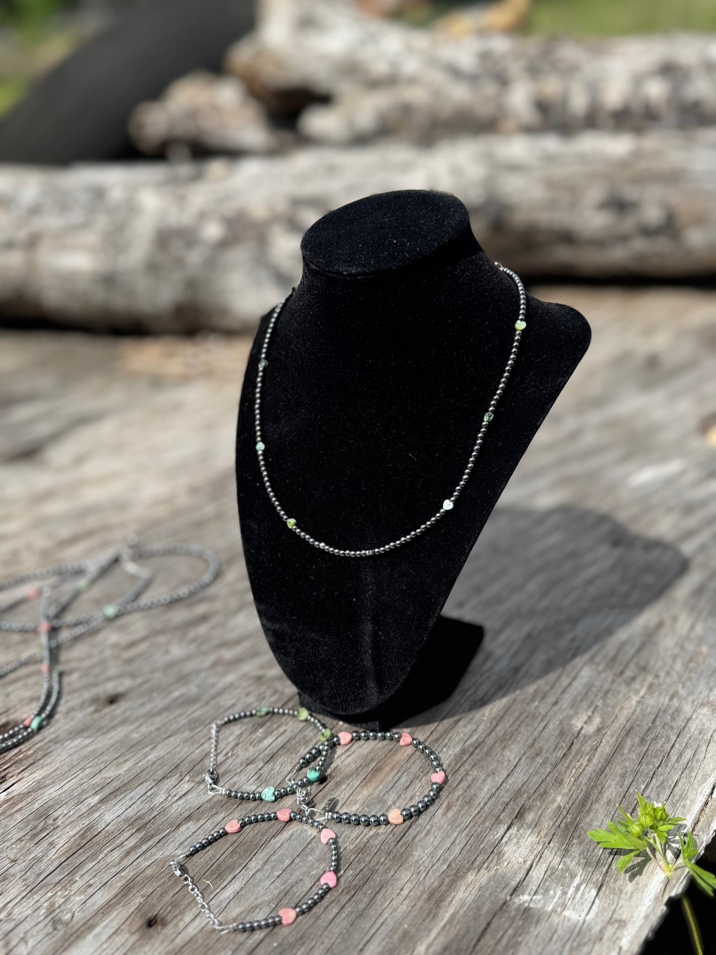 18” African Turquoise Heart Necklace