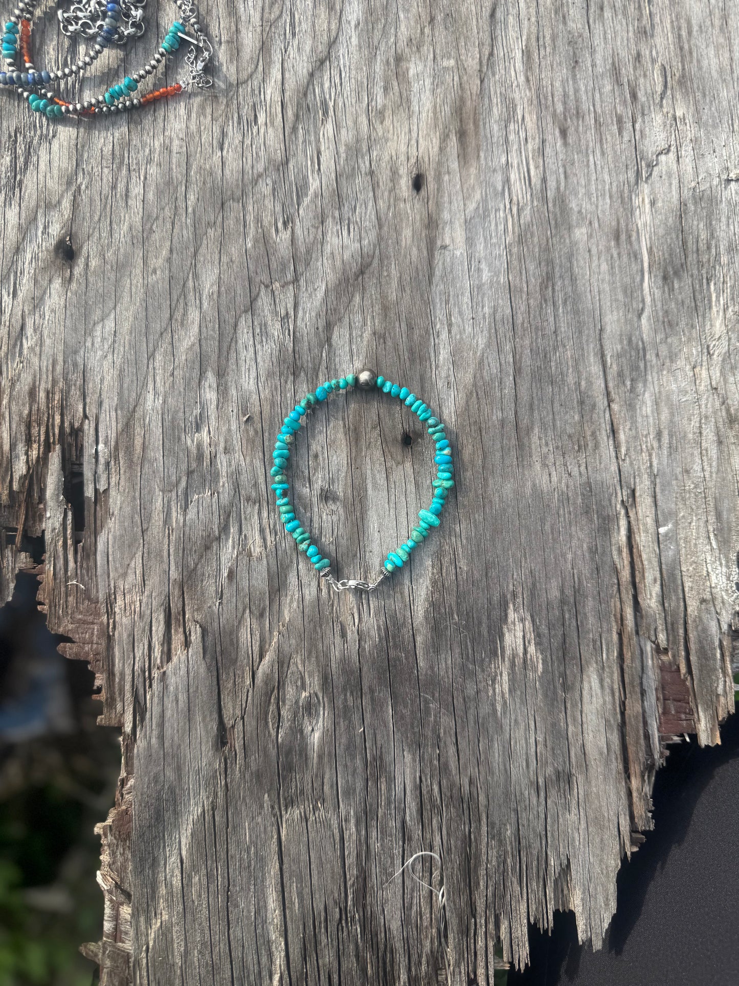 8mm German Silver & Turquoise