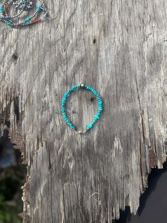8mm German Silver & Turquoise