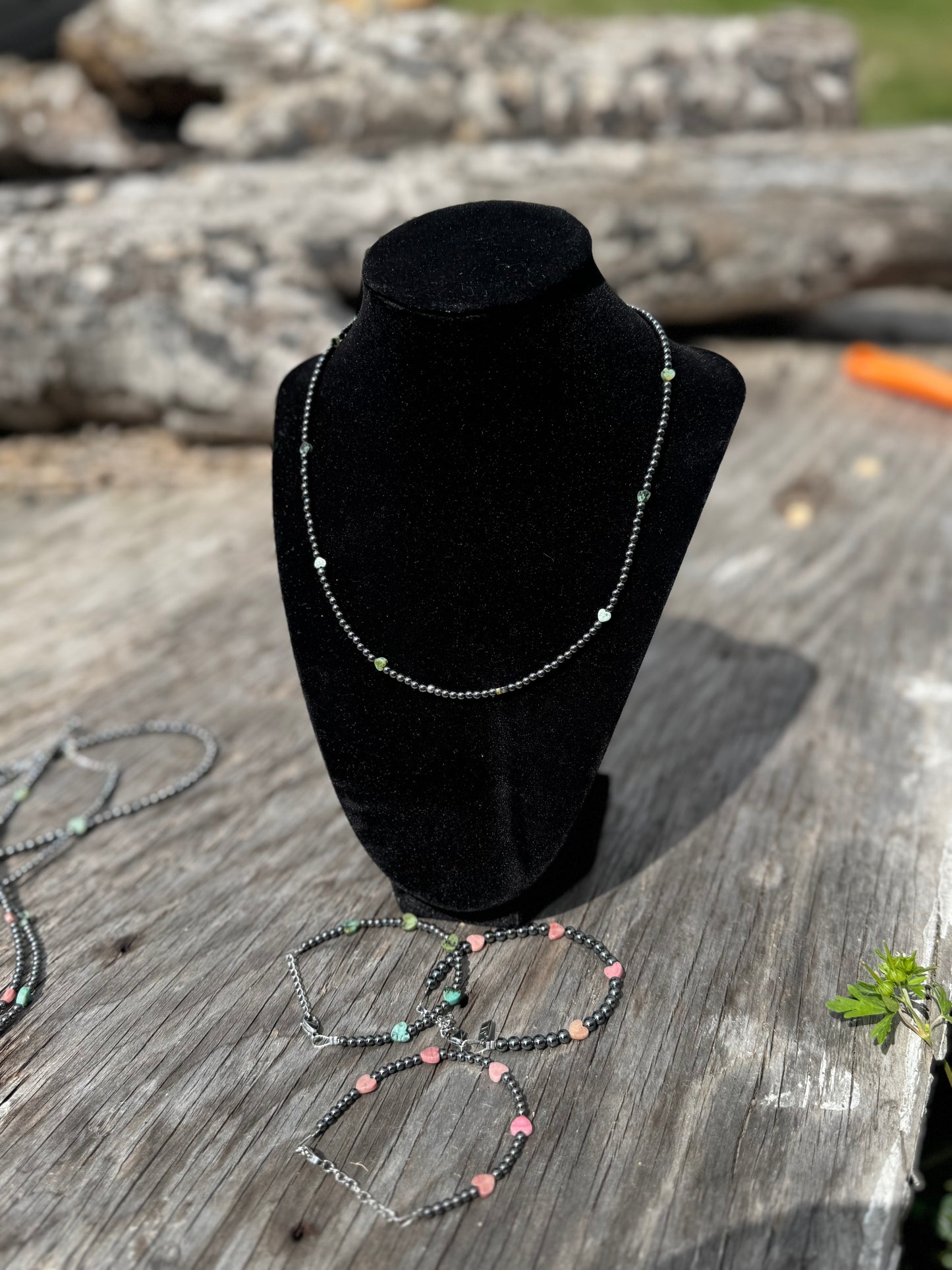 18” African Turquoise Heart Necklace