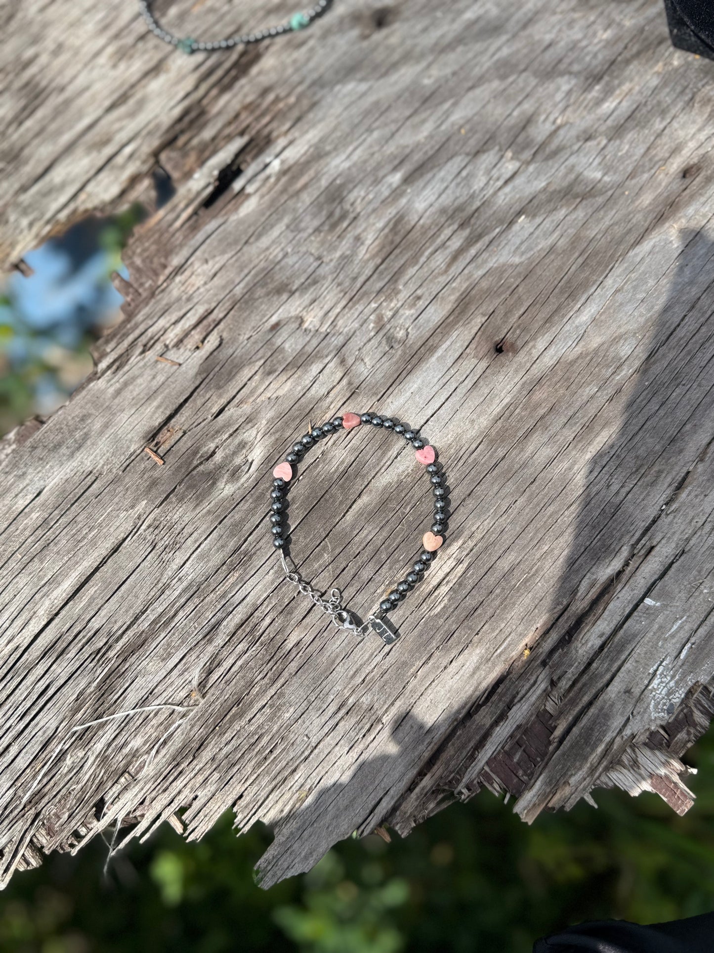 4mm Pink Heart Bracelet