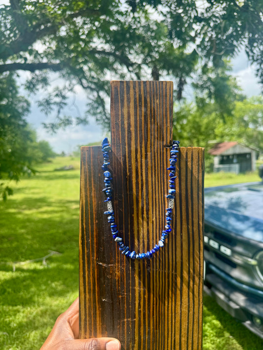 16” Blue Lapis w/ Barrel beads