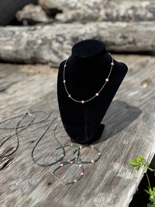 16” Pink Heart Necklace