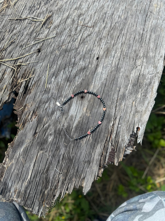 Pink Heart Anklet