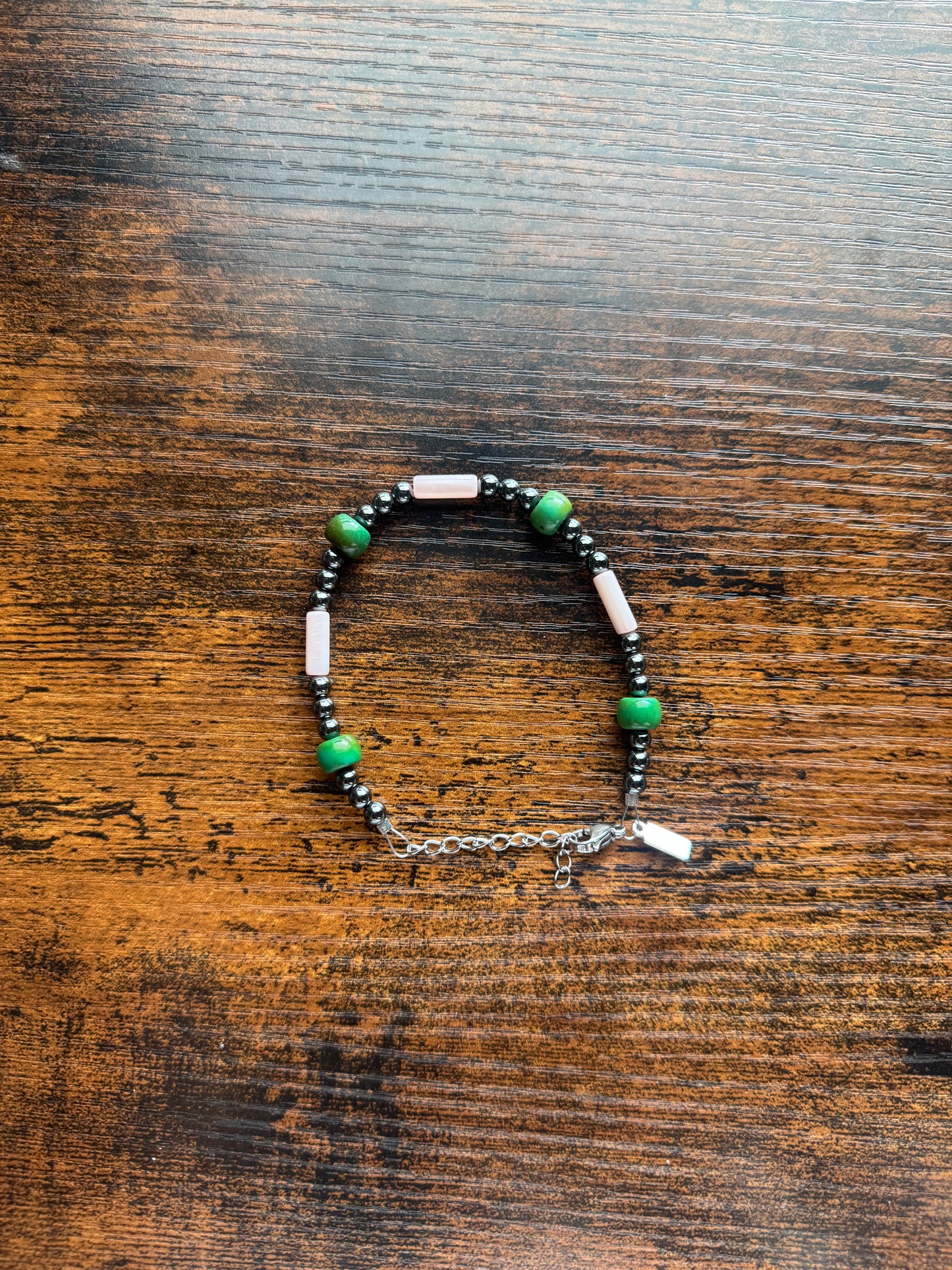 MOP and Green Turquoise Bracelet